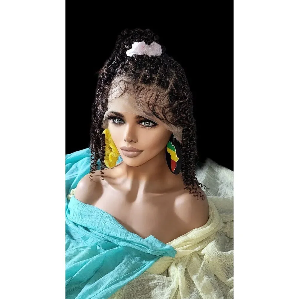 Braided Full Lace Wig, Handmade Passion Twist, Bohemian Twist. Short 12" NWT - Picture 6 of 15